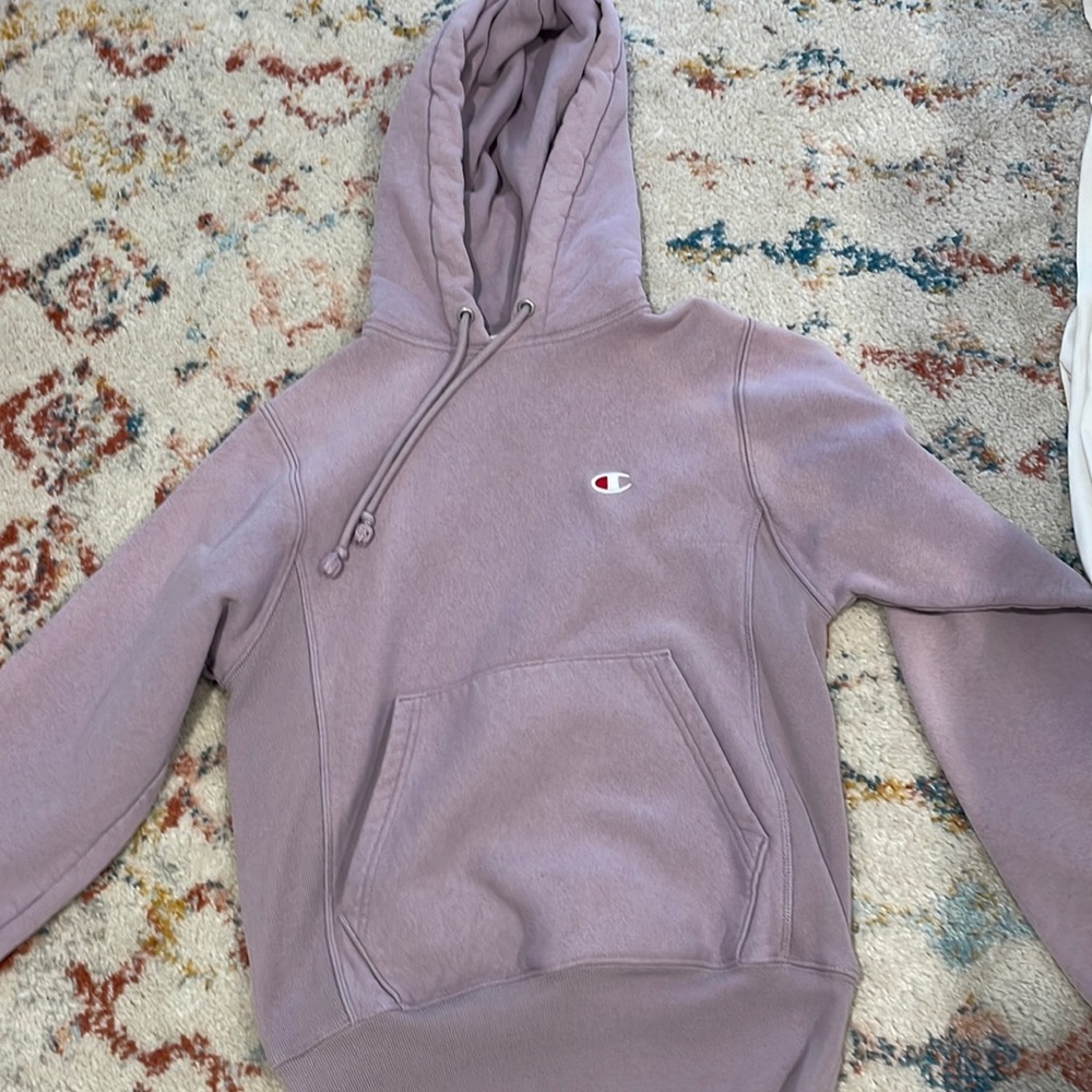 purple champion hoodie